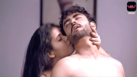 Brunette is showing off her beauty on her computer screen