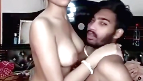 Busty indian hottie and her new husband having sex