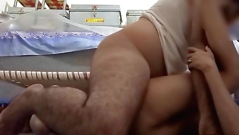 Indian teen with a big ass getting fucked by a big black man