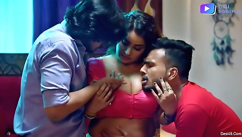 Busty brunette milf getting fucked by her young stepson