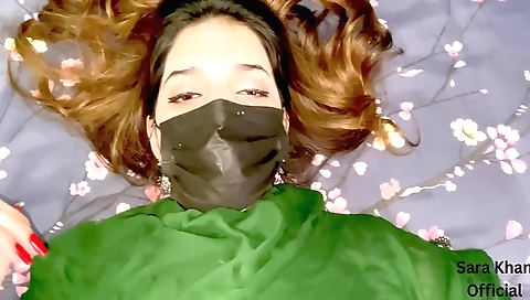 Indian neighbor with big tits and ass sucking a dick