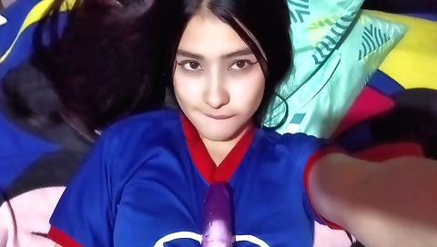 Sexy 21 year old college girl masturbates in her room