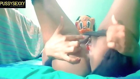 Cute brunette teen shows off her sexy body on webcam