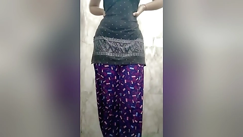 Indian hairy stepmom and her stepdad play with pussy