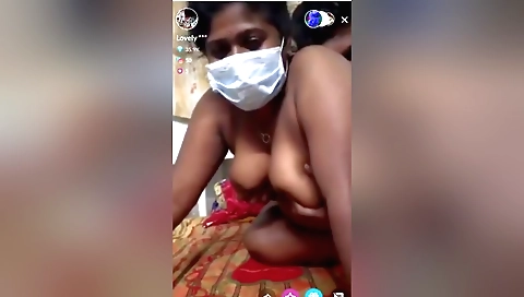 Busty brunette amateur video with a hot tugging action