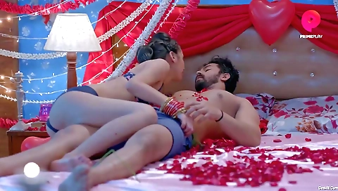 Big boobed brunette babe in jeans and a sexy dress