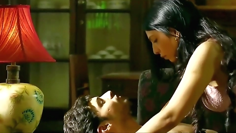 Busty indian babe plays with his penis and has sex with her boyfriend