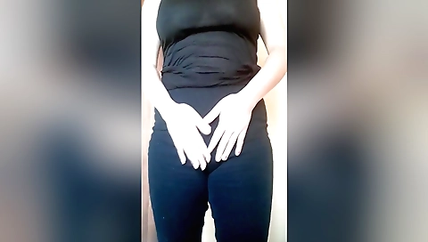 Horny brunette hairy chick masturbates her hairy pussy