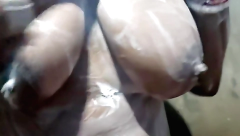 Indian bhabi is nude bathing with some steamy lovemaking