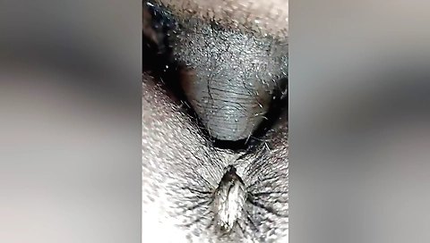 Sexy and sensual amateur hairy pussy fingering with belly of ass