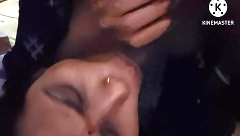 Indian teen with big tits sucking her stepbrother's dick