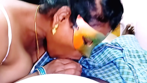 Indian wife and her husband making an amateur threesome