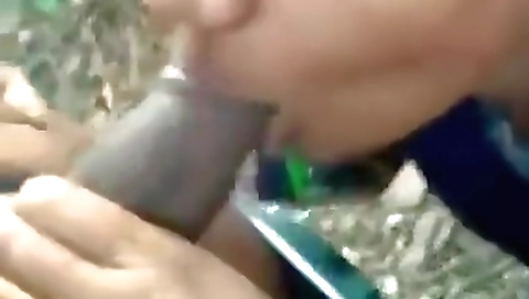 Brunette lady has fun with her man in a deepthroat scene