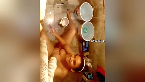 Big tits brunette babe with hairy pussy fucked in solo video