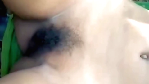 Indian chick with hairy pussy sucks a huge dick in her hole