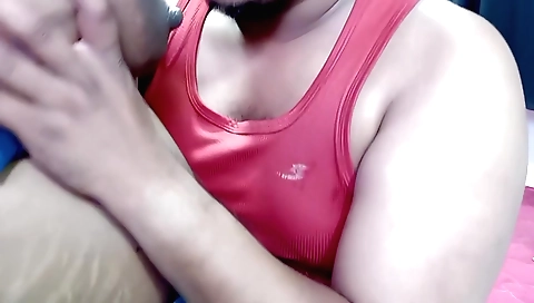 Indian amateur babe is licking milk and her big dick