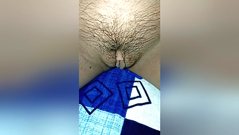 Beautiful girl with a hairy pussy fucked on the bed