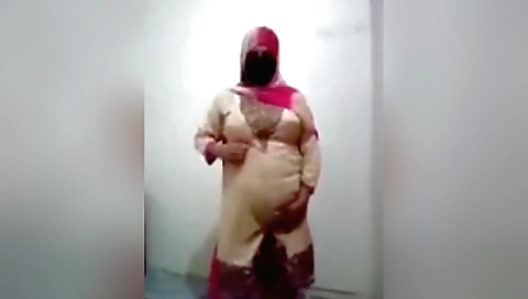 Indian brunette with a beautiful ass fucks on her own bed