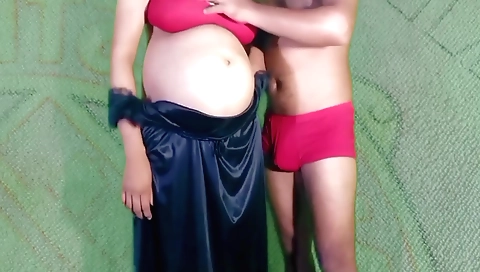 Indian girl in sexy black dress enjoys a hardcore fuck