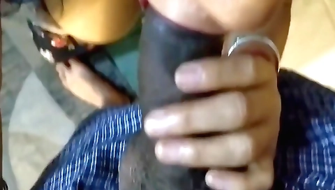 Indian chick with a nice ass sucks huge cock in pov video
