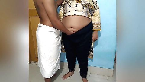 Amateur brunette brunette is dressed in pink dress