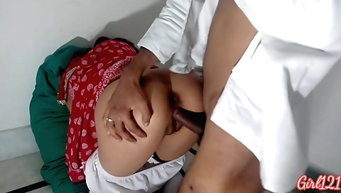 Brunette cheating on her doctor with the husband in the webcam