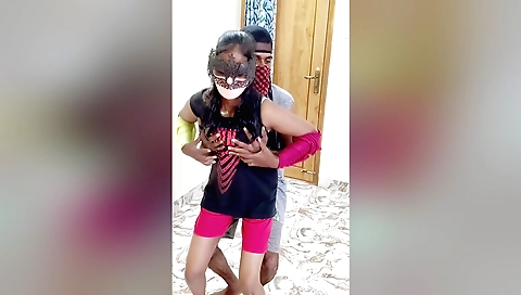 Indian sex video with a fitness coach and a hot brunette