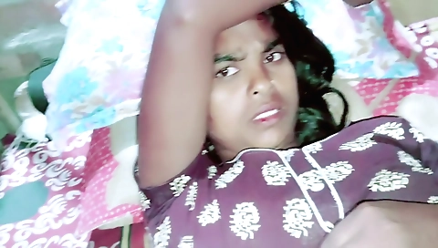 Indian teen in short shorts fucks her asshole with a boner