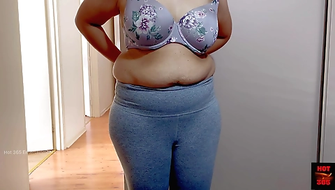 Sexy Wife Exposing Her Yummy Milky Tits When Changing Bra