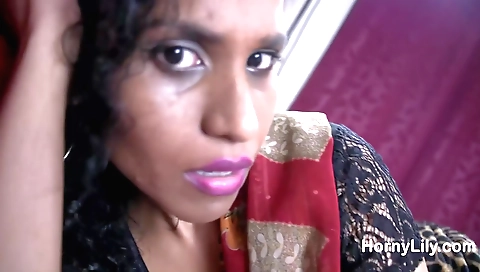 Indian busty mom fucks her stepson on the work desk