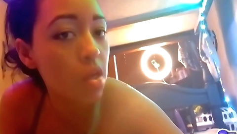 Brunette girl sucks her pink vagina and enjoys orgasms