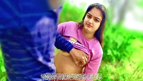 Indian teen with a hot pussy gets fucked in the jungle